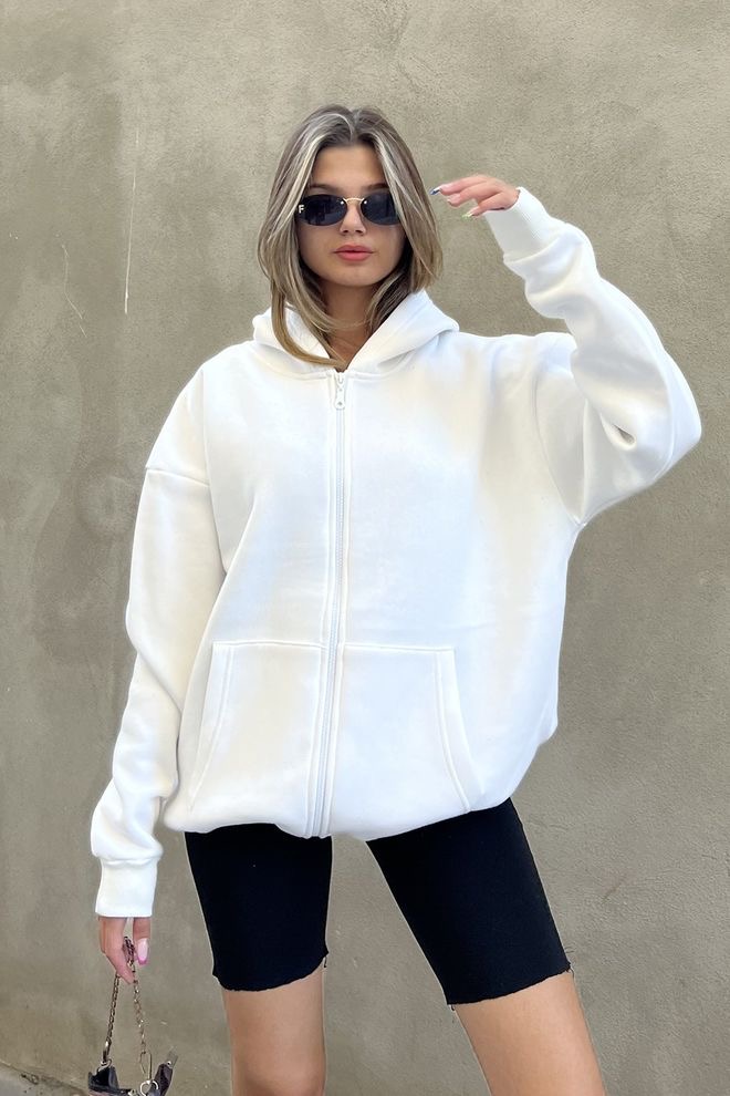 witte hoodie