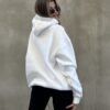 Oversized witte sweatshirt (hoodie) met rits witte hoodie
